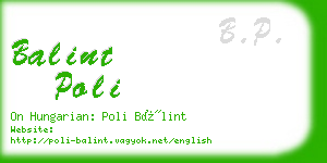 balint poli business card